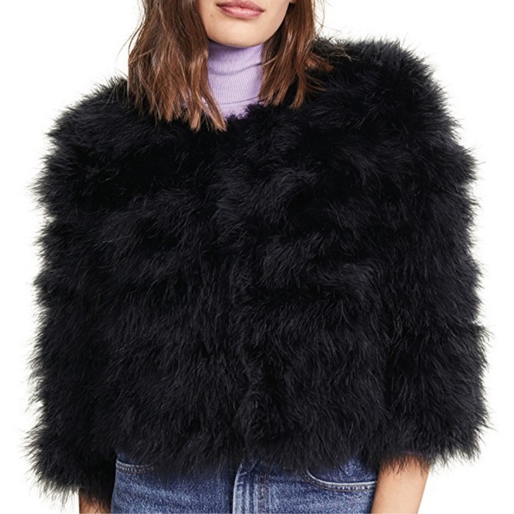 Women's Black Fifi Feather Bolero